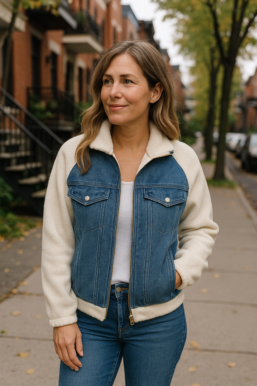 Lilia - Veste en Jean à Fermeture Éclair