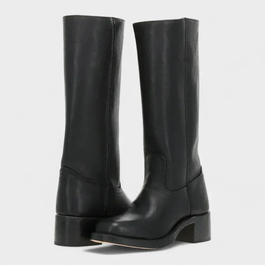Marivellea - Bottes en Cuir Rétro pour Femme