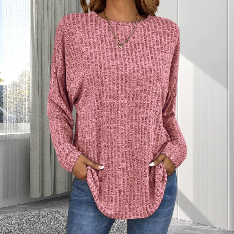 Jolene - Pull long à manches longues décontracté pour femme