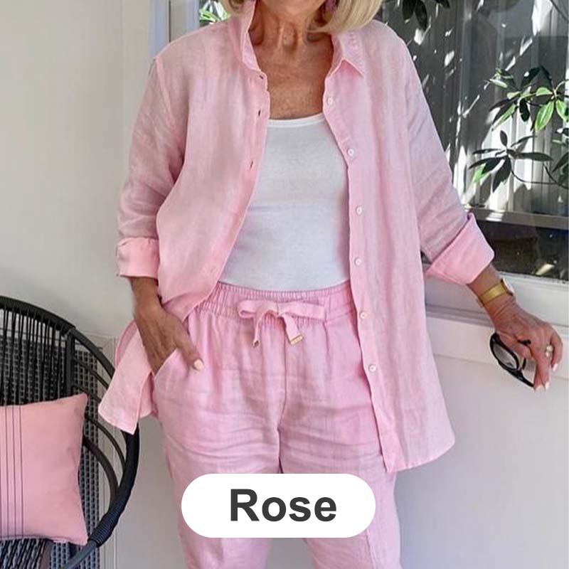 Zélie - Ensemble Chemise et Pantalon en Coton et Lin