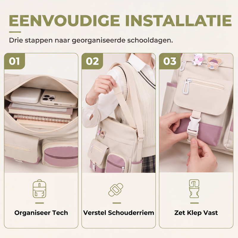 Tess - Canvas Schoudertas