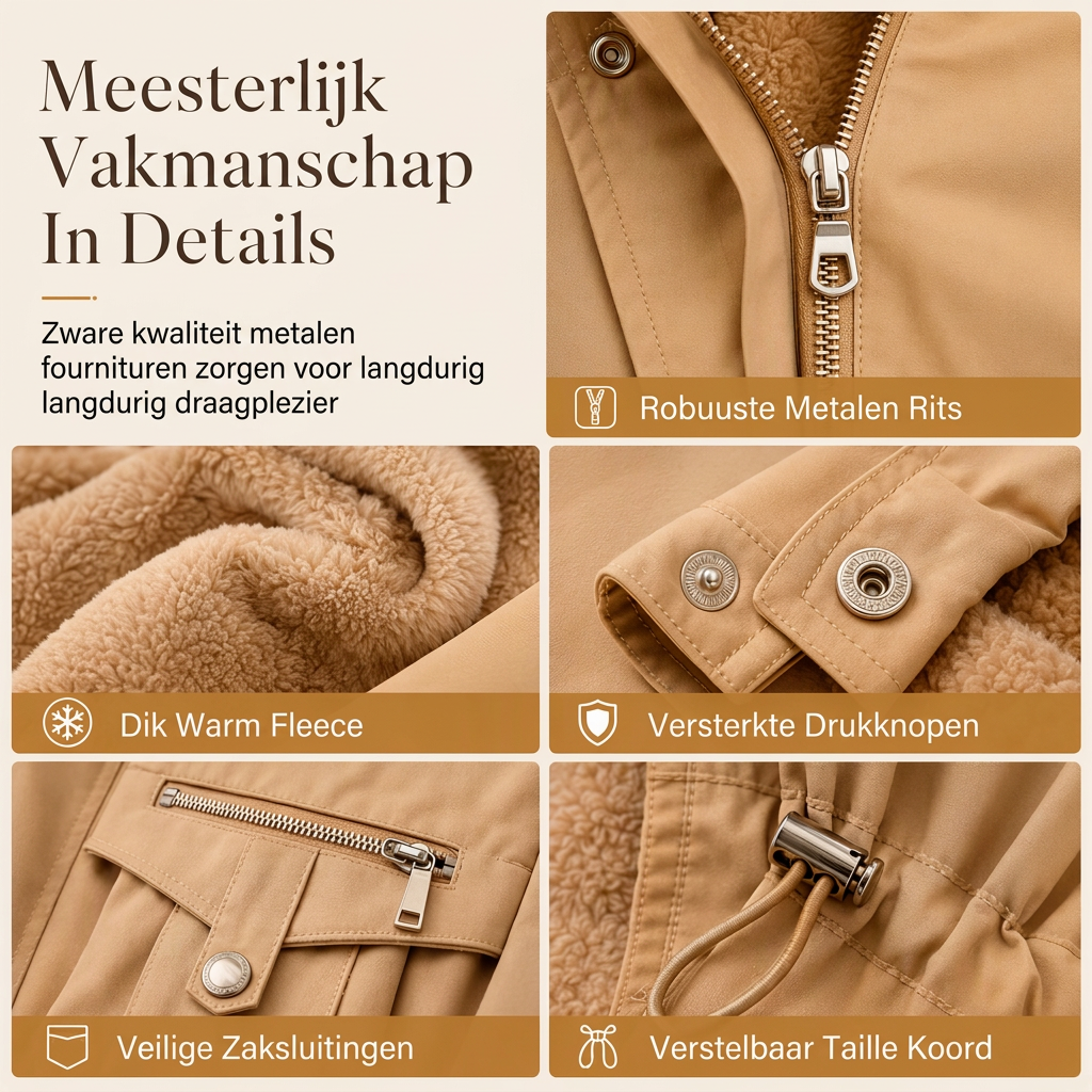 Isa - Gewatteerde Parka met Imitatiebont