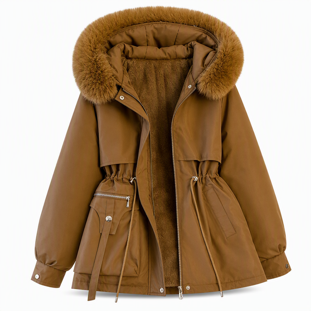 Isa - Gewatteerde Parka met Imitatiebont